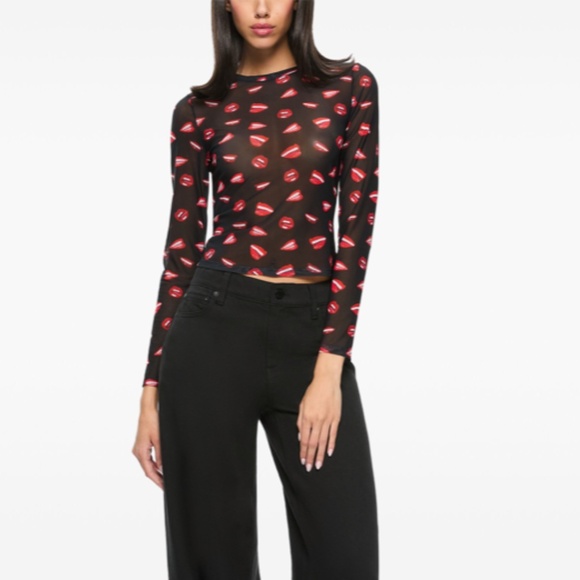 alice + olivia x Tom Wesselmann Delaina crop top - Picture 3 of 8